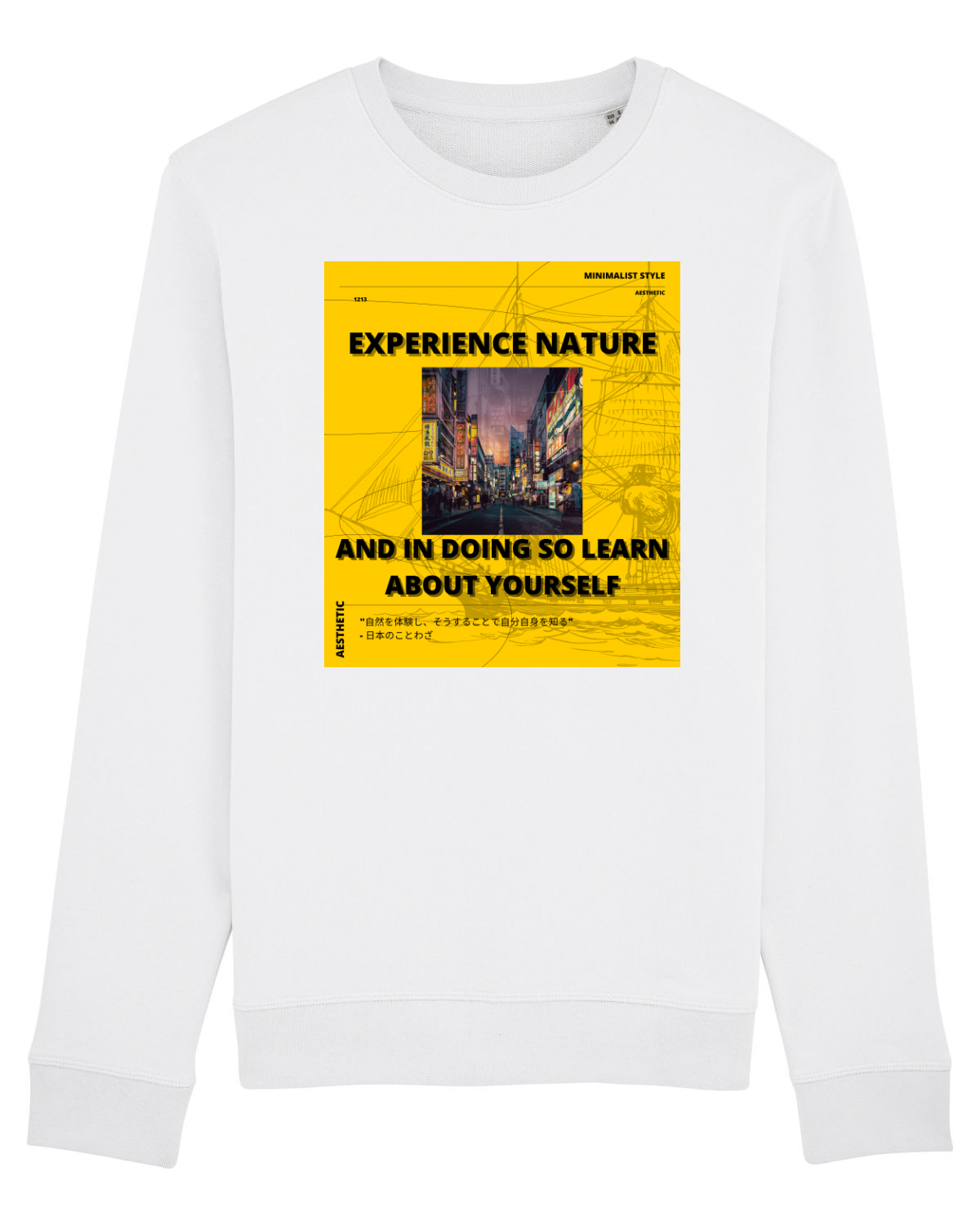 Bluză mânecă lungă Unisex Rise White