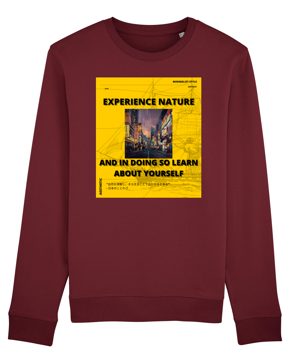 Bluză mânecă lungă Unisex Rise Burgundy