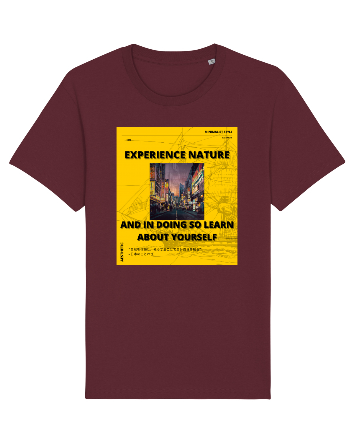 Tricou mânecă scurtă Unisex Rocker Burgundy