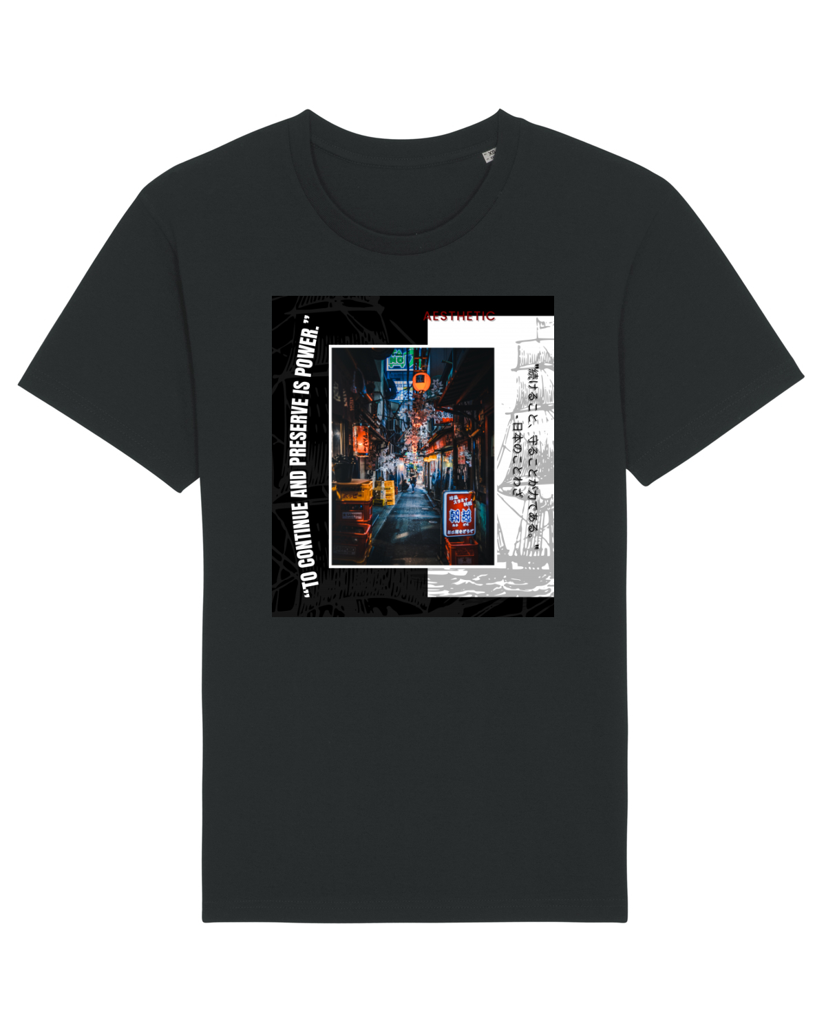Tricou mânecă scurtă Unisex Rocker Black