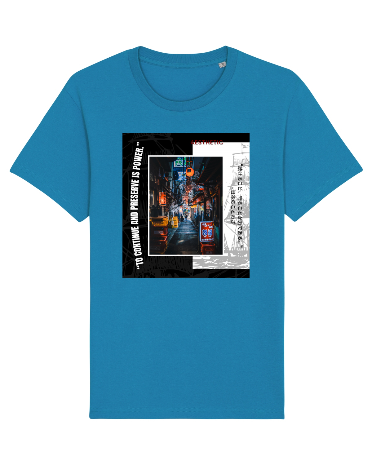 Tricou mânecă scurtă Unisex Rocker Azur
