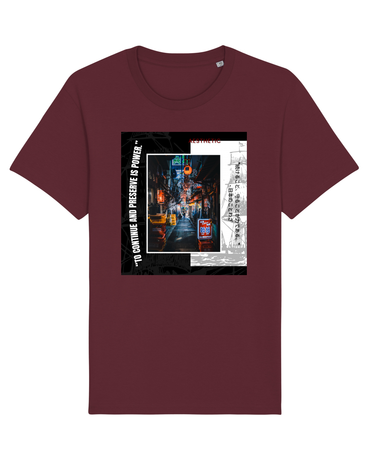 Tricou mânecă scurtă Unisex Rocker Burgundy