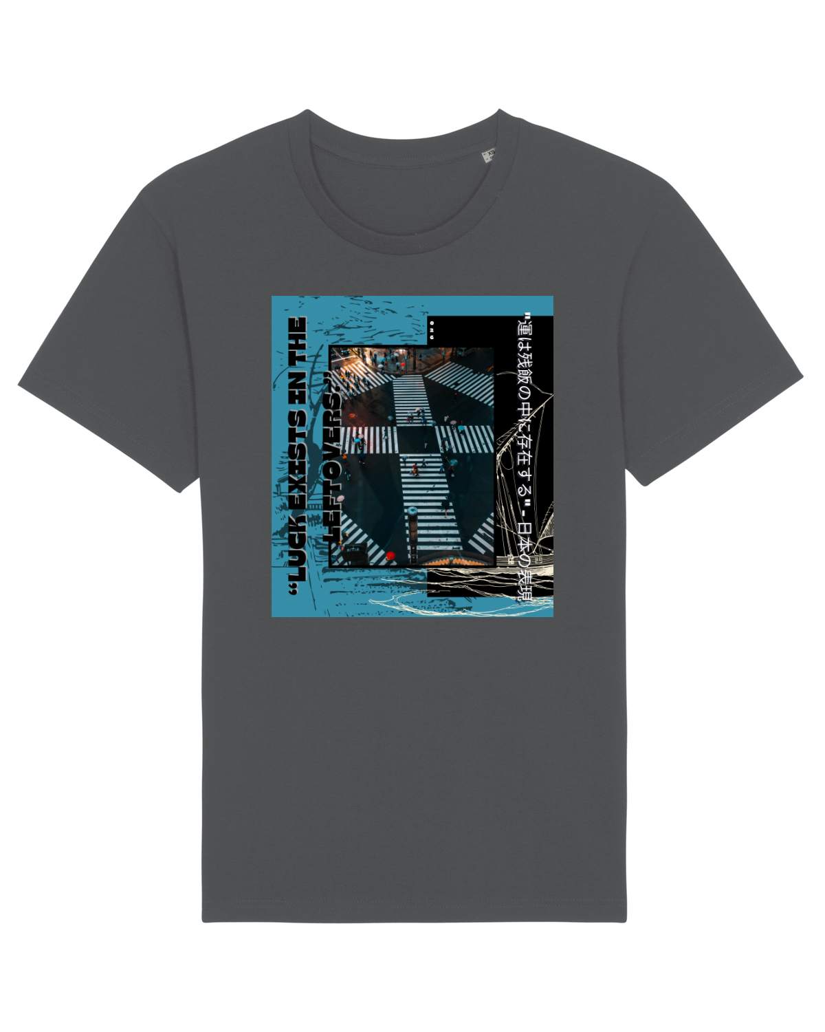 Tricou mânecă scurtă Unisex Rocker Anthracite