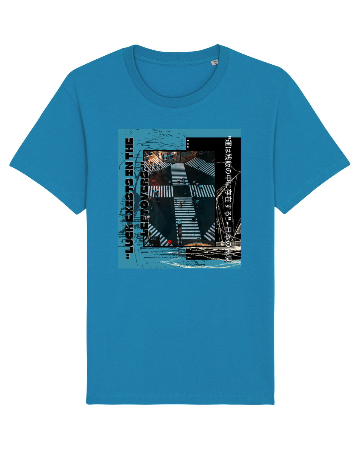Tricou mânecă scurtă Unisex Rocker Azur