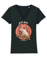 Stay Wild Explore More Tricou mânecă scurtă guler V Damă Evoker