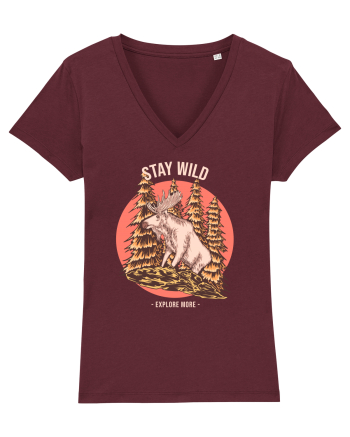Stay Wild Explore More Burgundy