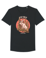 Stay Wild Explore More Tricou mânecă scurtă guler larg Bărbat Skater