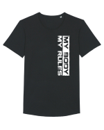 My body My rules Tricou mânecă scurtă guler larg Bărbat Skater