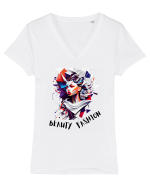 BEAUTY - FASHION - V2 Tricou mânecă scurtă guler V Damă Evoker