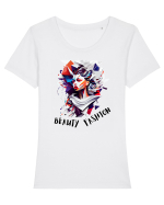 BEAUTY - FASHION - V2 Tricou mânecă scurtă guler larg fitted Damă Expresser