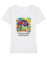 CHILDHOOD - V1 Tricou mânecă scurtă guler larg fitted Damă Expresser