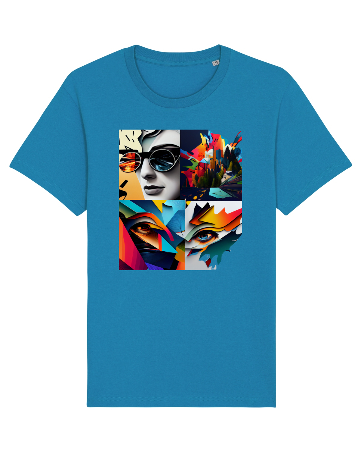 Tricou mânecă scurtă Unisex Rocker Azur