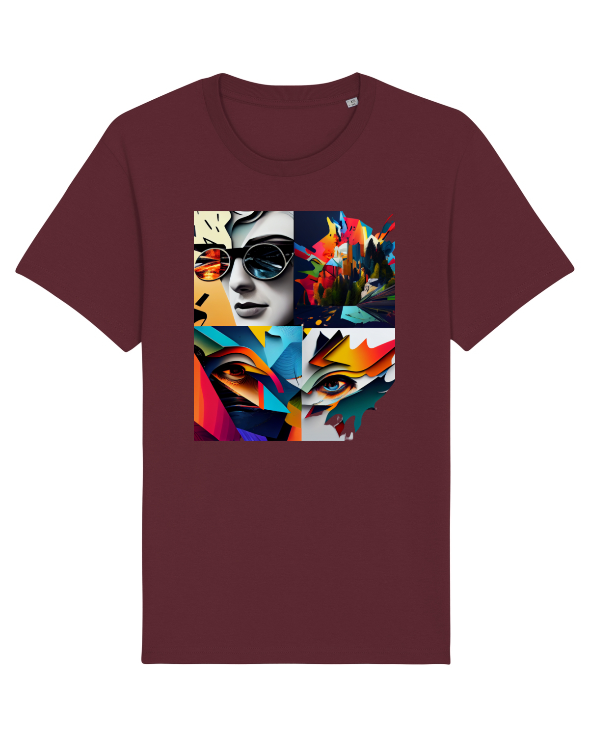 Tricou mânecă scurtă Unisex Rocker Burgundy