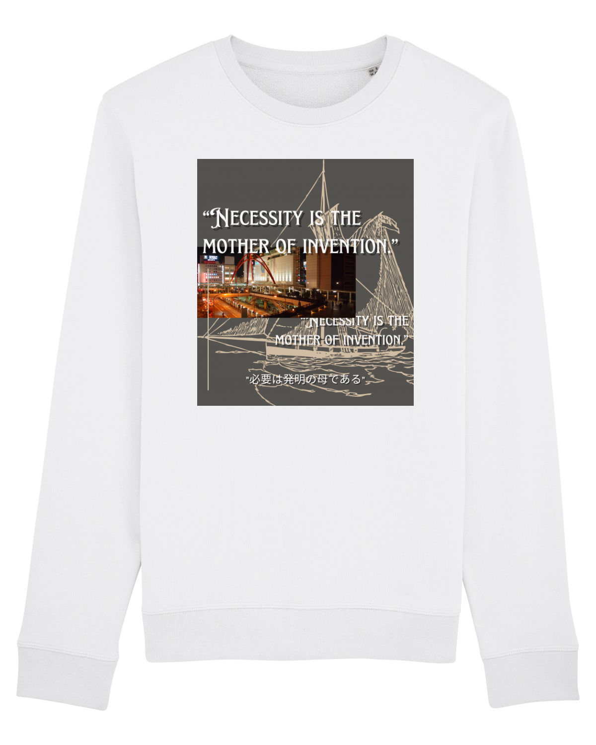 Bluză mânecă lungă Unisex Rise White
