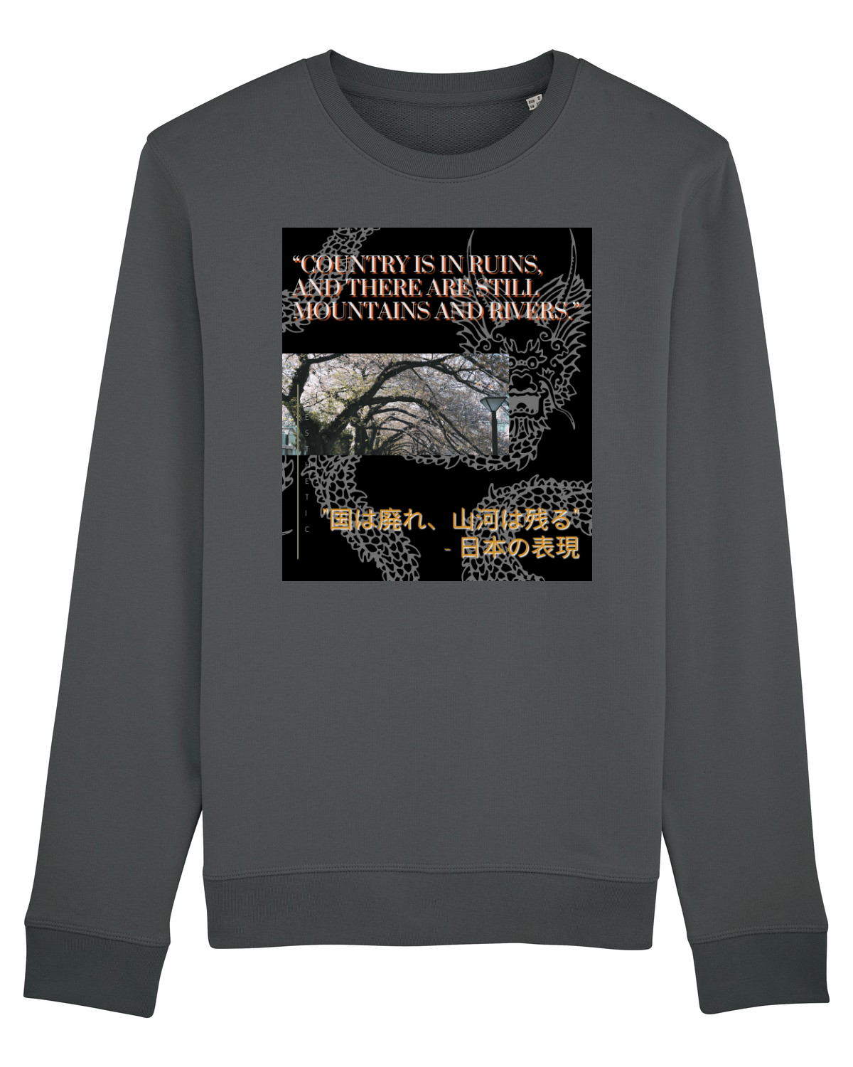 Bluză mânecă lungă Unisex Rise Anthracite
