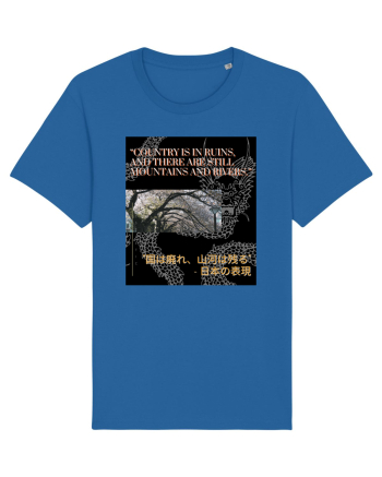 Country Is In Ruins And There Are Still Mountains And Rivers Royal Blue