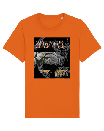 Country Is In Ruins And There Are Still Mountains And Rivers Bright Orange