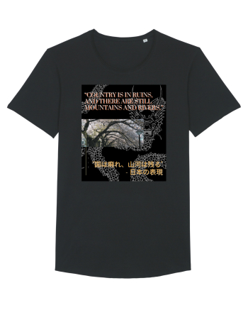 Country Is In Ruins And There Are Still Mountains And Rivers Black