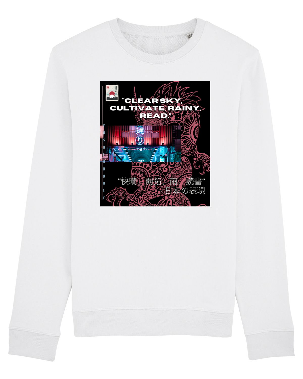 Bluză mânecă lungă Unisex Rise White