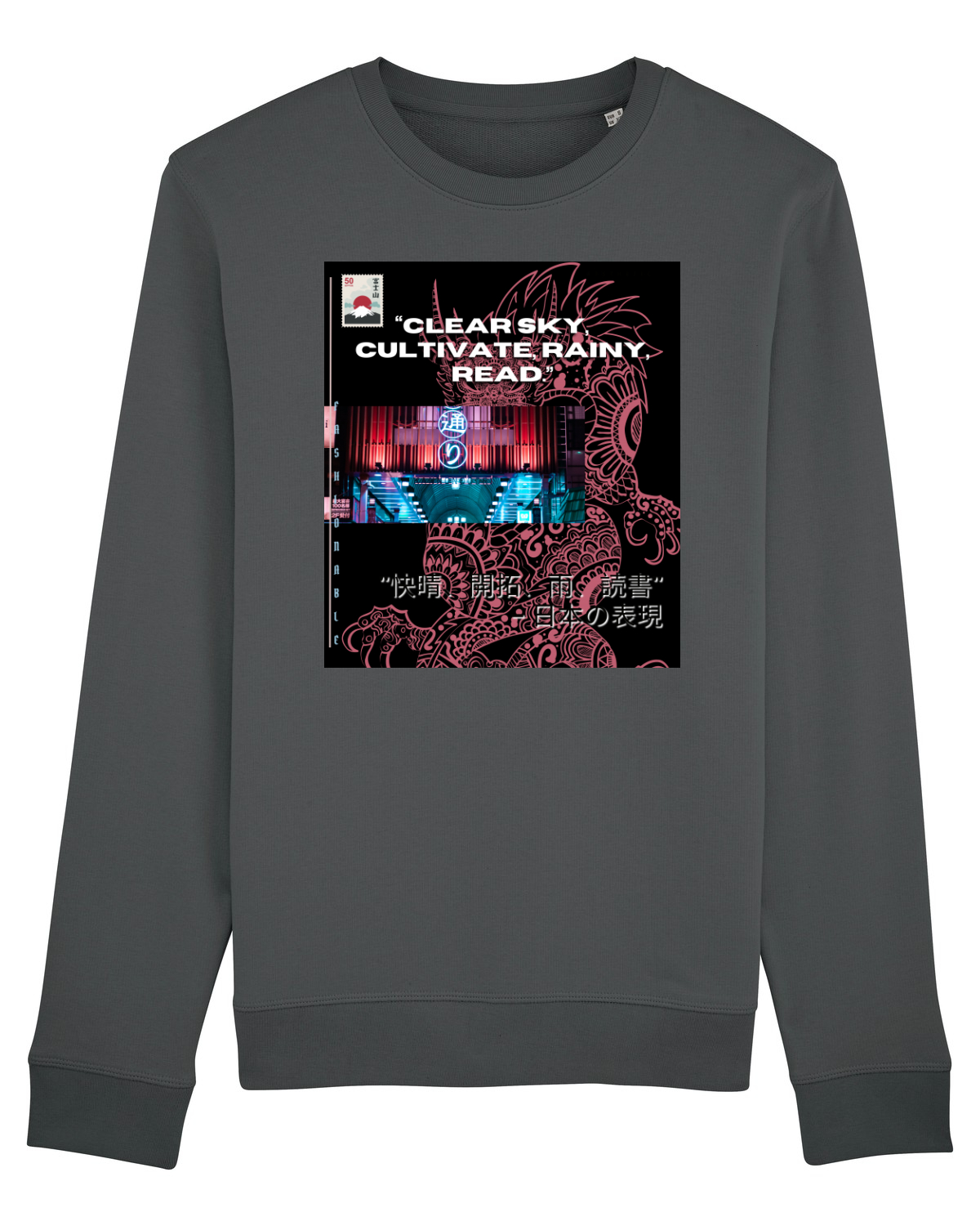 Bluză mânecă lungă Unisex Rise Anthracite