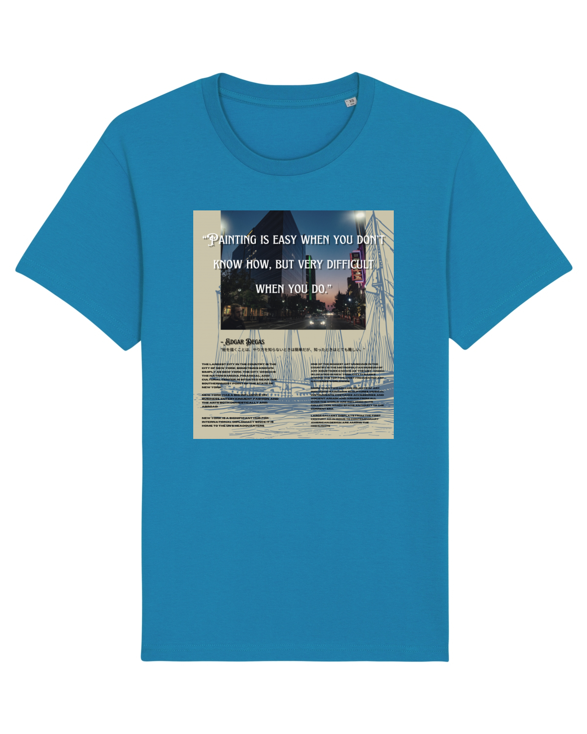 Tricou mânecă scurtă Unisex Rocker Azur