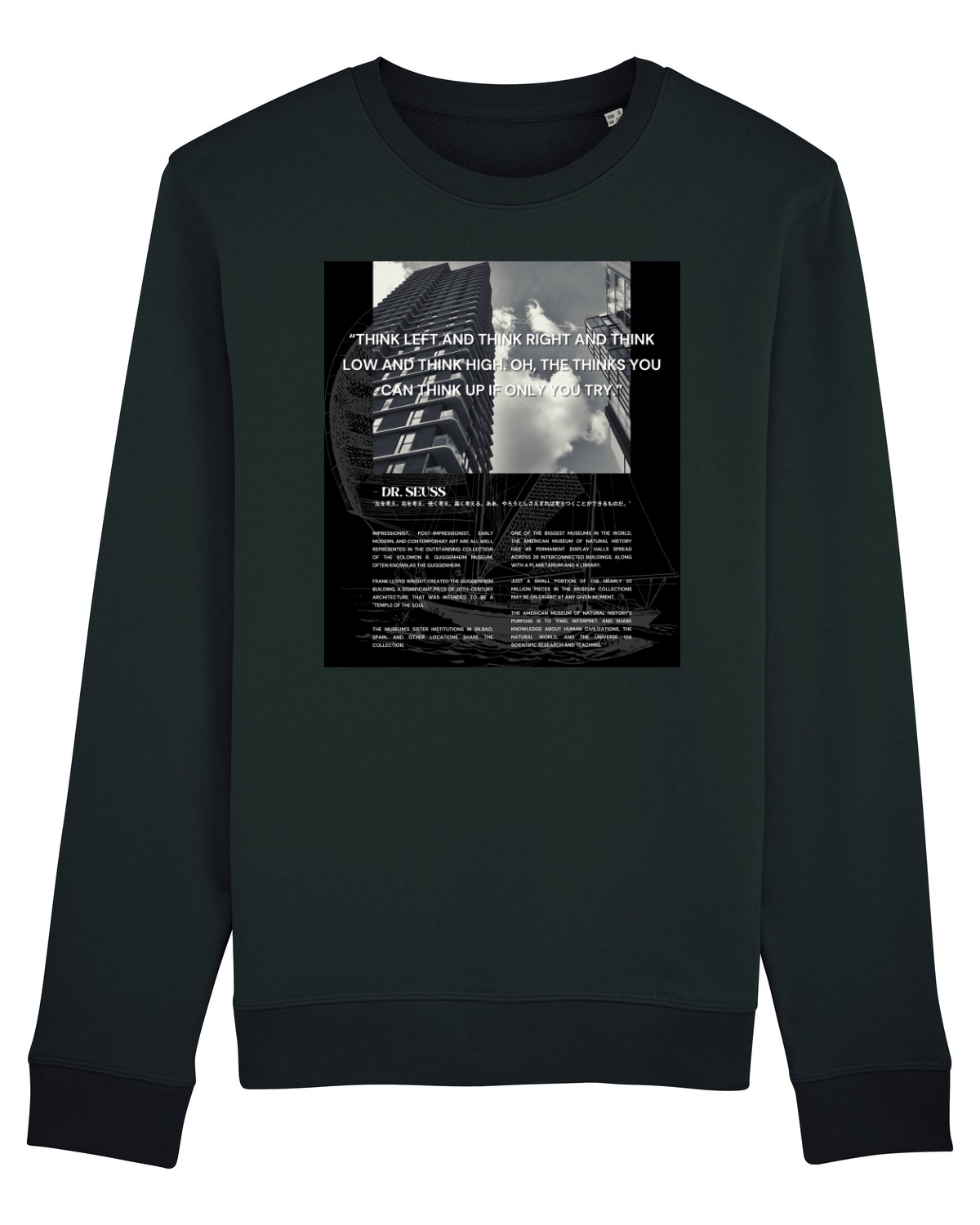 Bluză mânecă lungă Unisex Rise Black