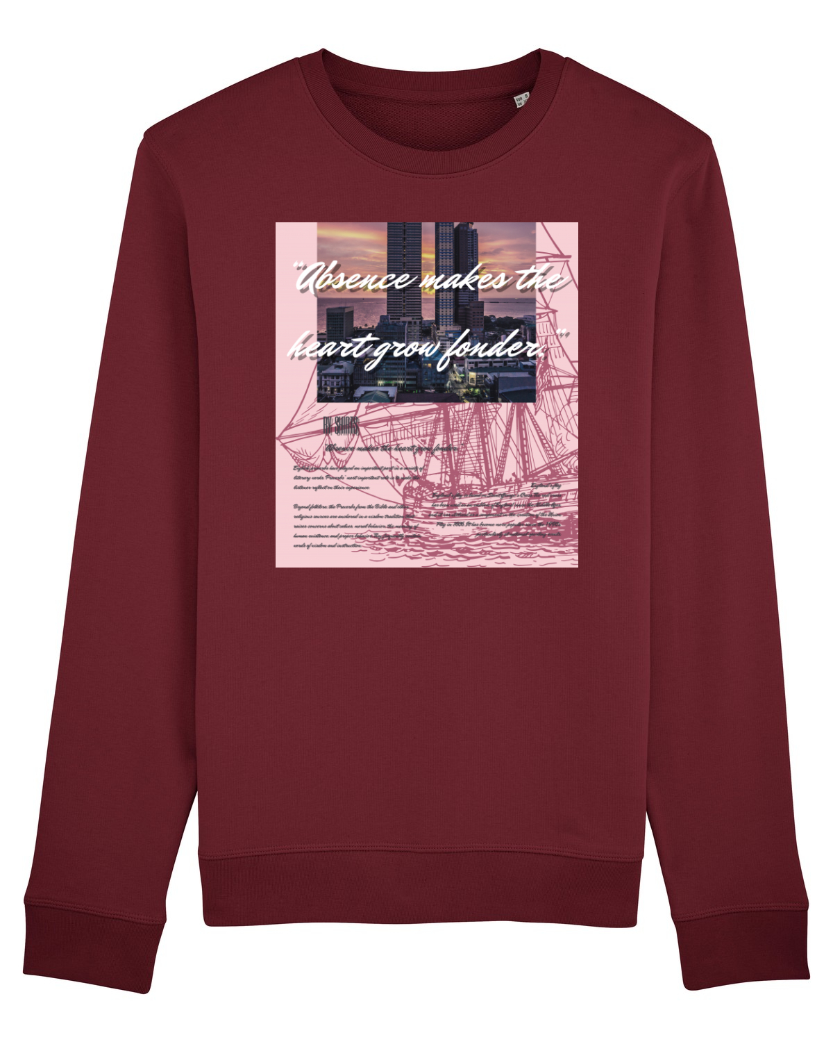 Bluză mânecă lungă Unisex Rise Burgundy