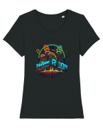 SIMPLE DESIGN - V2 Tricou mânecă scurtă guler larg fitted Damă Expresser