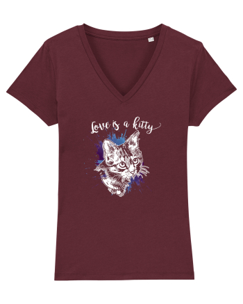 Love is a kitty Burgundy