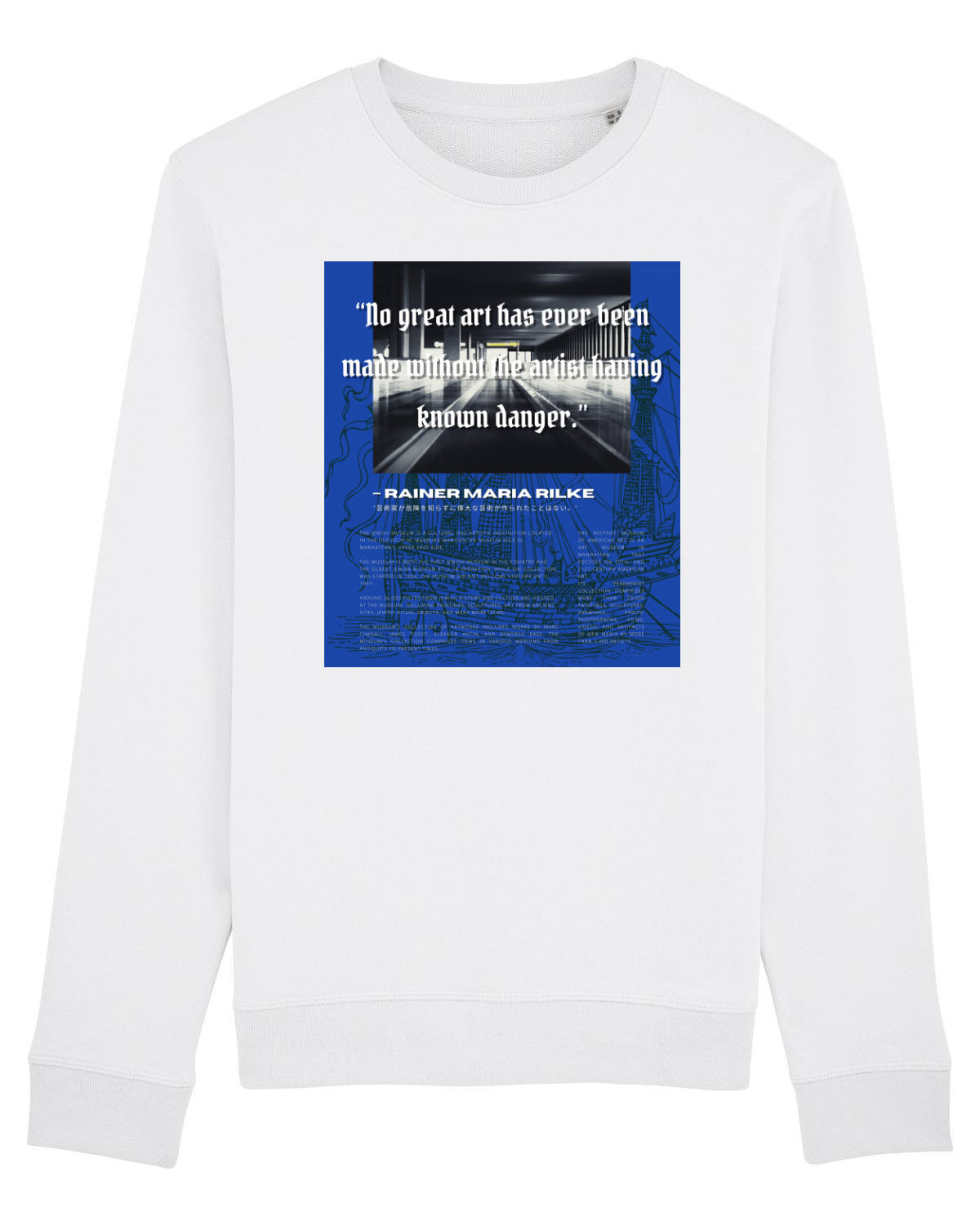 Bluză mânecă lungă Unisex Rise White