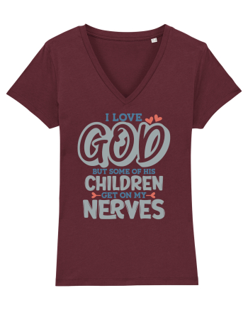 I Love God Burgundy