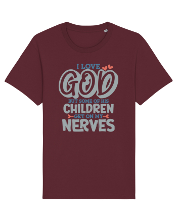 I Love God Burgundy
