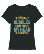If Thought Bubbles Appeared Above My Head Tricou mânecă scurtă guler larg fitted Damă Expresser