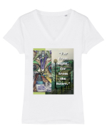 Far From Sight Far From The Heart Tricou mânecă scurtă guler V Damă Evoker