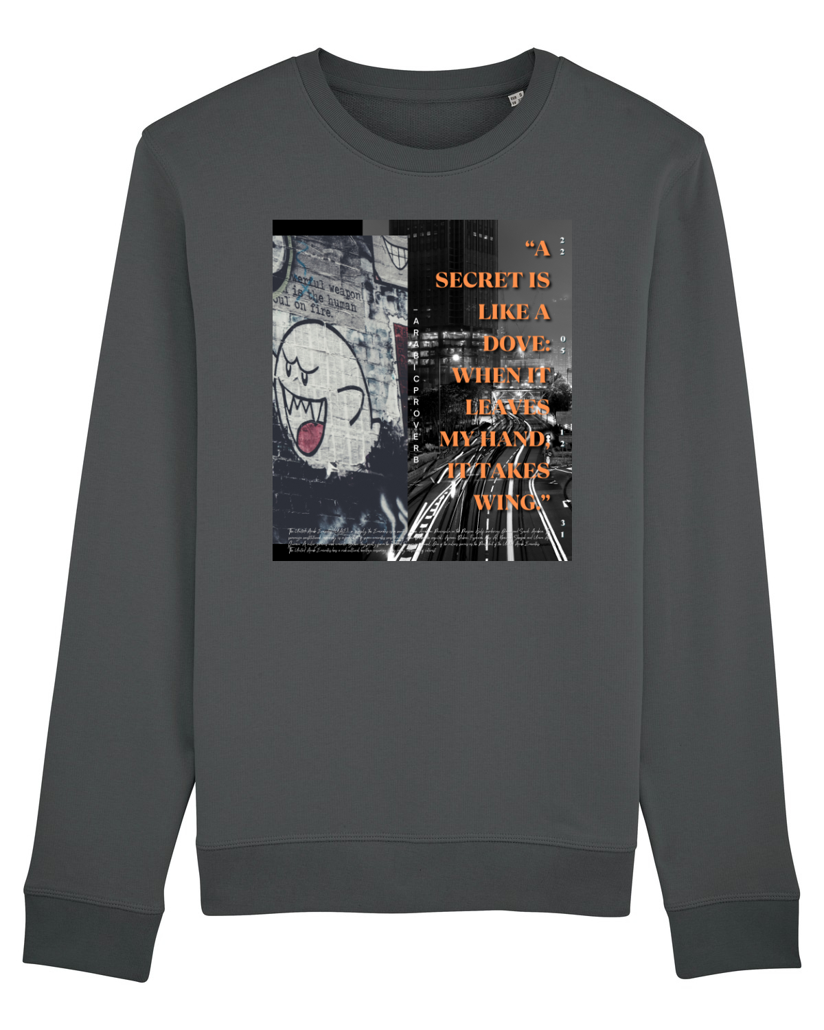 Bluză mânecă lungă Unisex Rise Anthracite