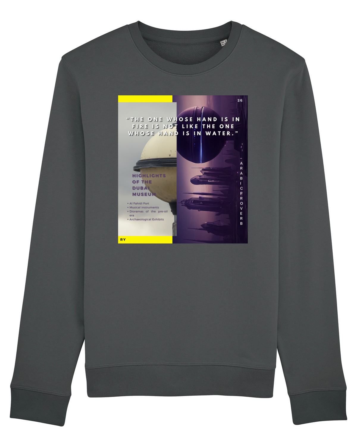 Bluză mânecă lungă Unisex Rise Anthracite