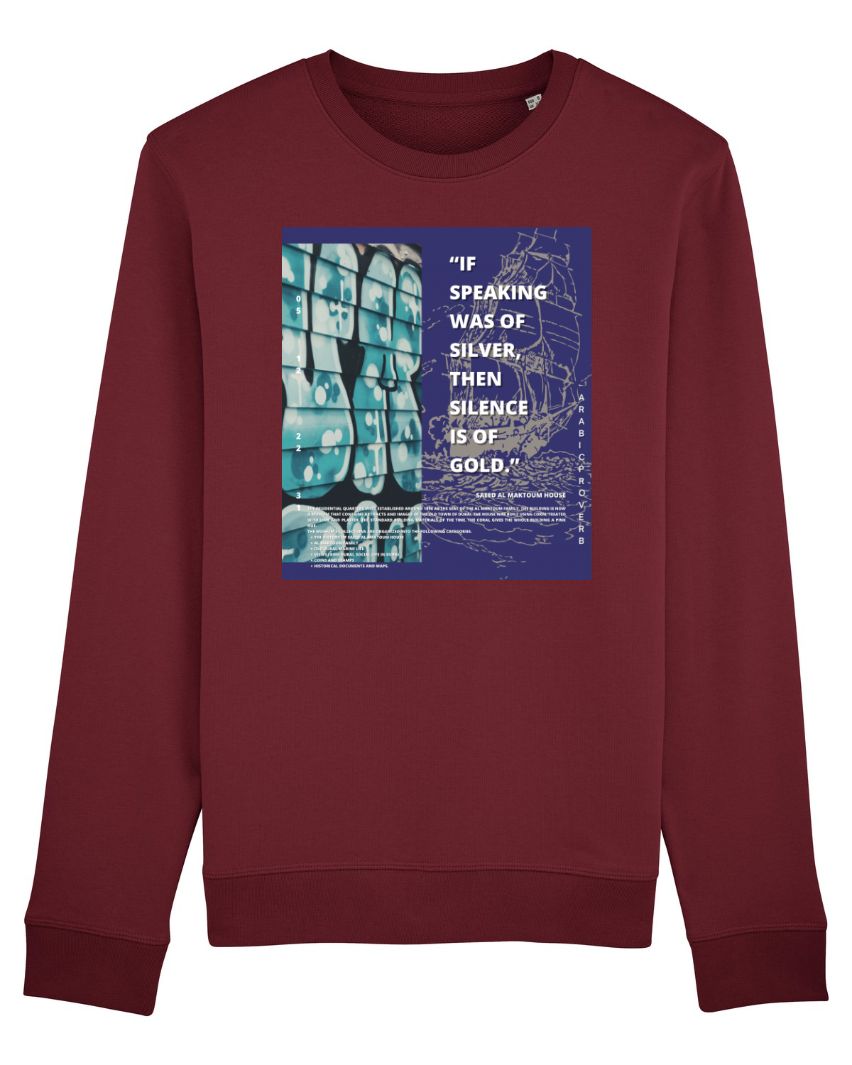 Bluză mânecă lungă Unisex Rise Burgundy