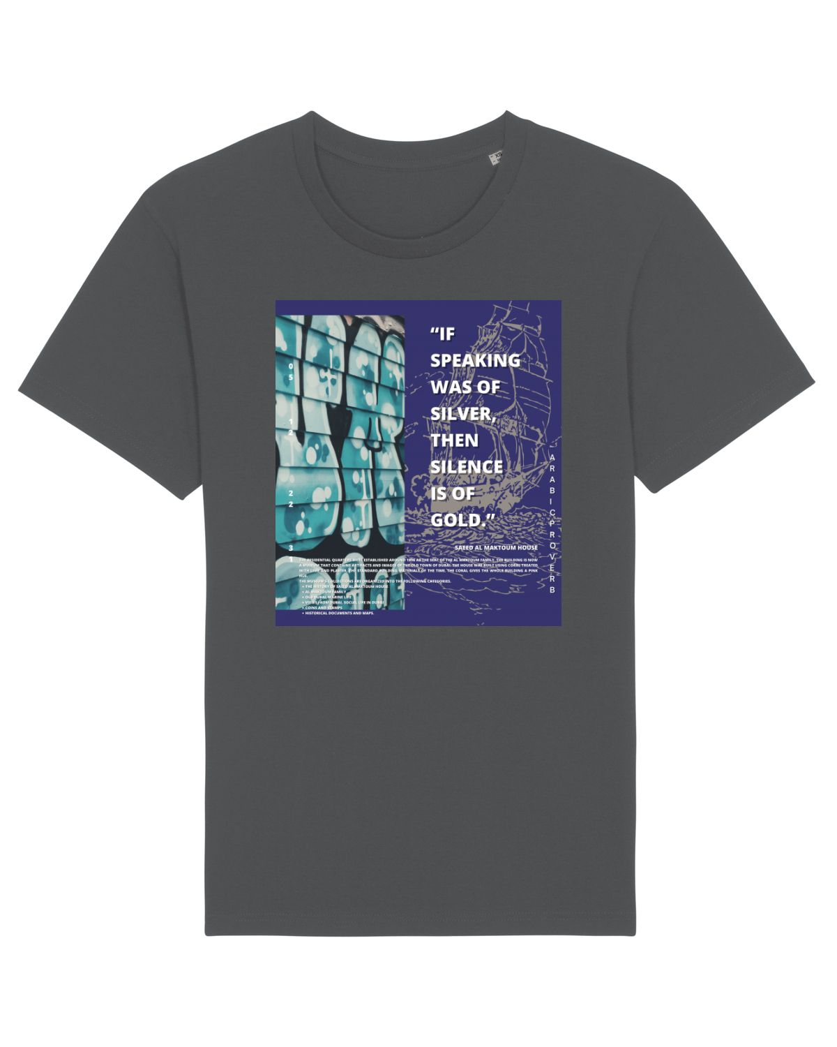 Tricou mânecă scurtă Unisex Rocker Anthracite