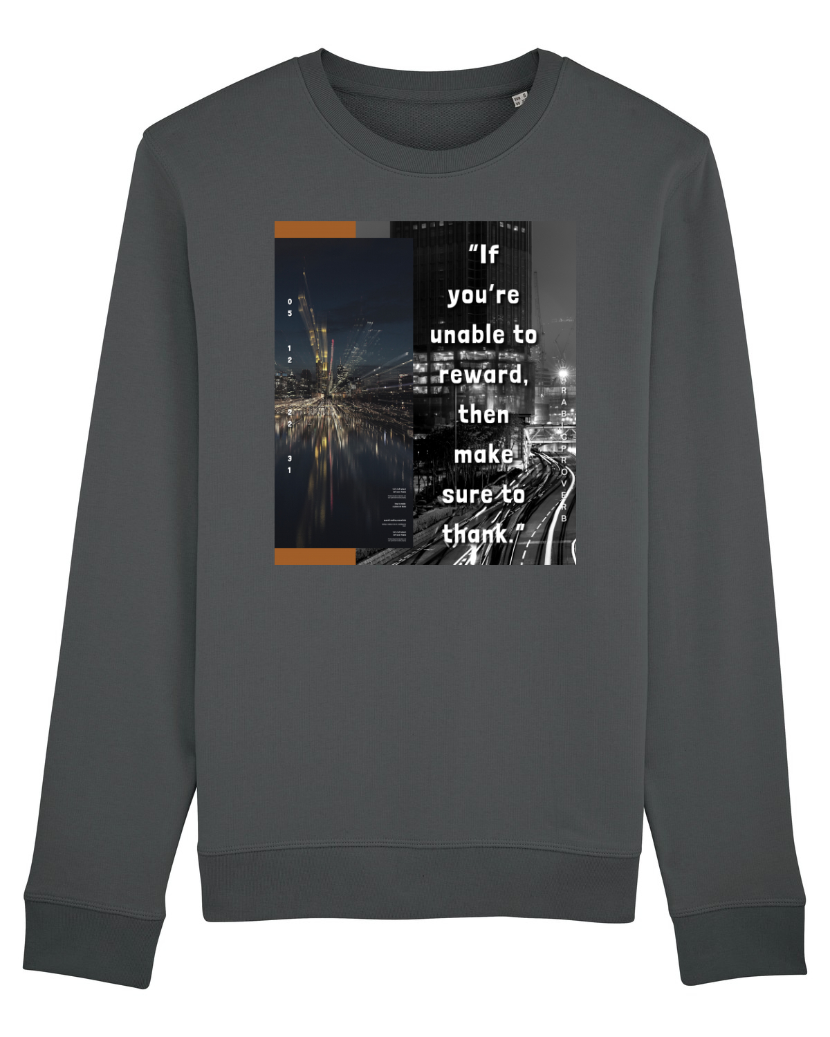 Bluză mânecă lungă Unisex Rise Anthracite