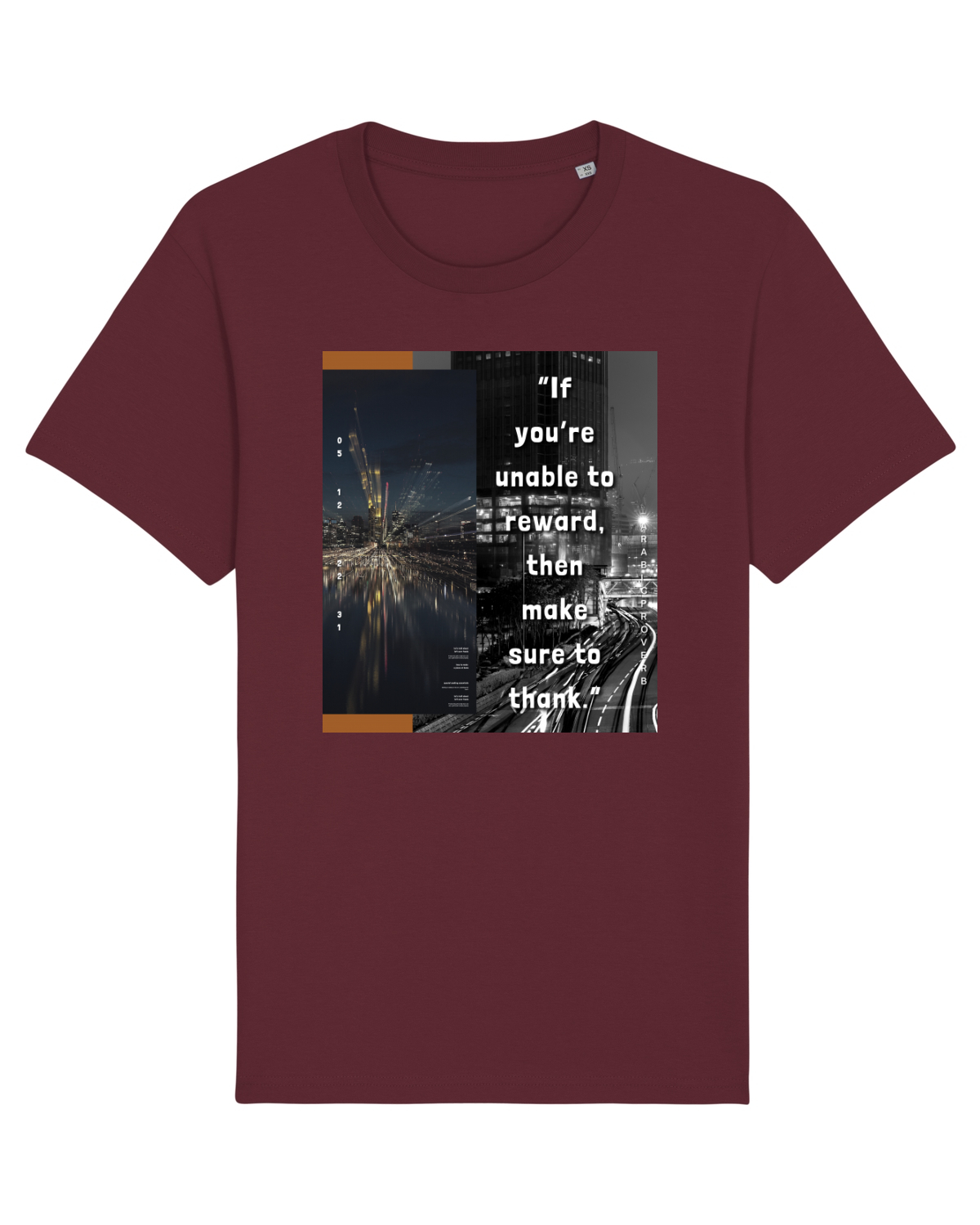 Tricou mânecă scurtă Unisex Rocker Burgundy