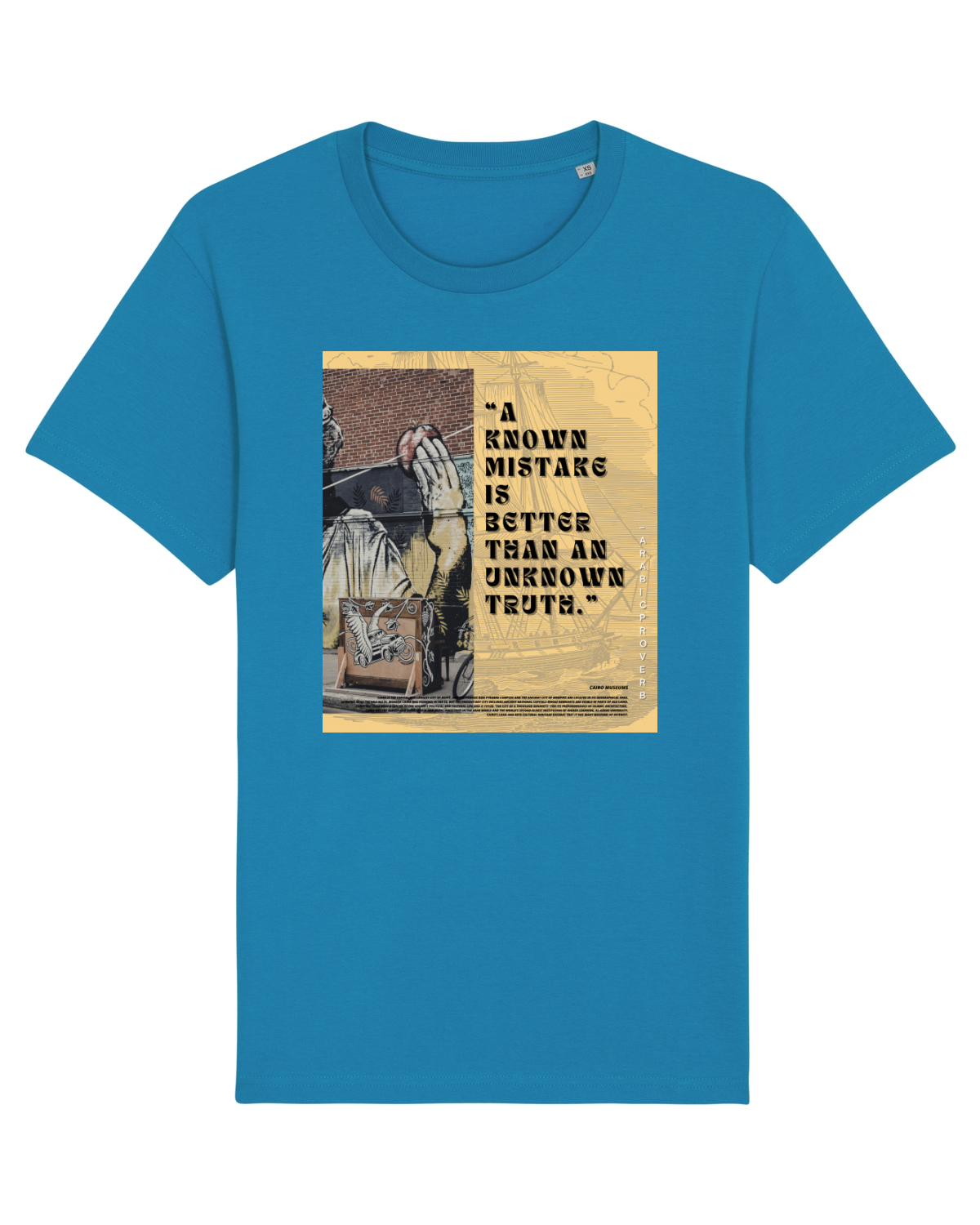 Tricou mânecă scurtă Unisex Rocker Azur