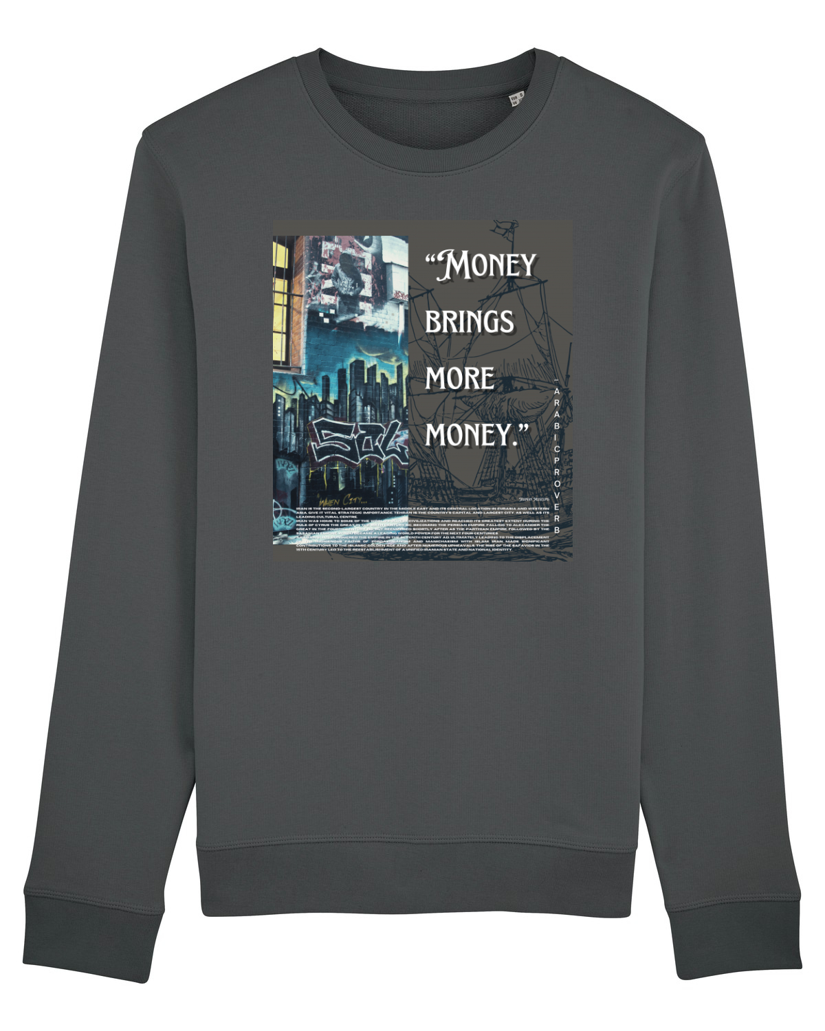 Bluză mânecă lungă Unisex Rise Anthracite