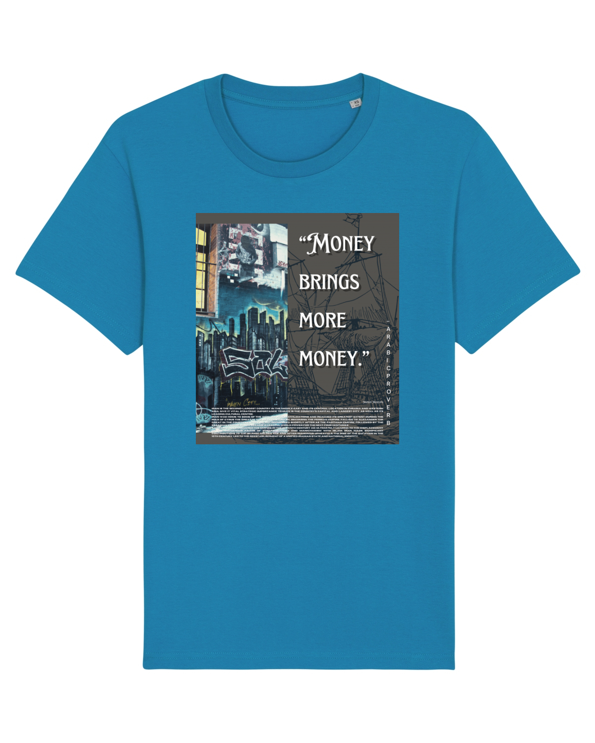 Tricou mânecă scurtă Unisex Rocker Azur