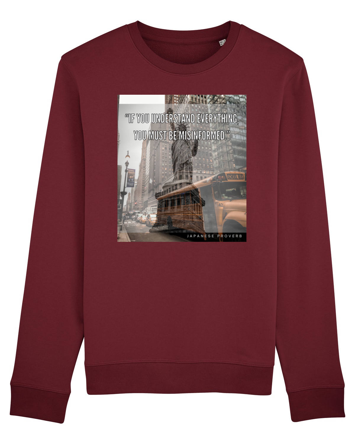 Bluză mânecă lungă Unisex Rise Burgundy