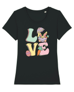 de Paște - Easter eggs love Tricou mânecă scurtă guler larg fitted Damă Expresser