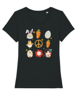 de Paște - Easter flower power Tricou mânecă scurtă guler larg fitted Damă Expresser