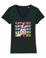 de Paște - Happy Easter bunny gnome Tricou mânecă scurtă guler V Damă Evoker