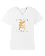 Freedom earn. Tricou mânecă scurtă guler V Bărbat Presenter
