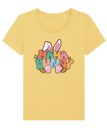 de Paște - Mama bunny Tricou mânecă scurtă guler larg fitted Damă Expresser