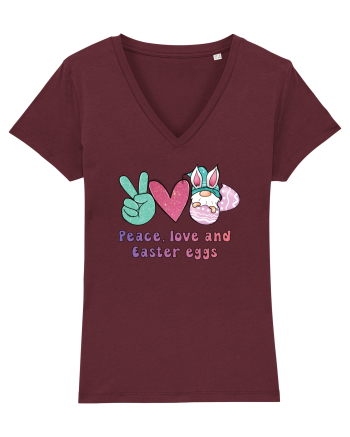 de Paște - Peace love and easter eggs Burgundy